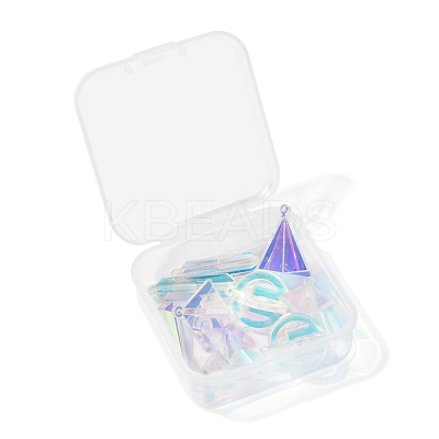 10Pcs 5 Style Transparent Acrylic Pendants KY-LS0001-07-1