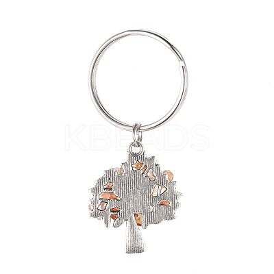 Chip Natural & Synthetic Gemstone Keychain Sets KEYC-JKC00219-1