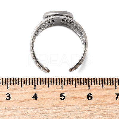 304 Stainless Steel Cuff Ring Components STAS-V012-01A-P-1