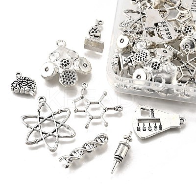 32Pcs 8 Styles Tibetan Style Alloy Charms TIBE-FP0001-07-1