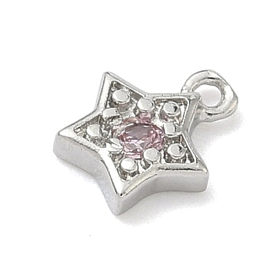 Brass Micro Pave Cubic Zirconia Charms KK-G548-19P-1