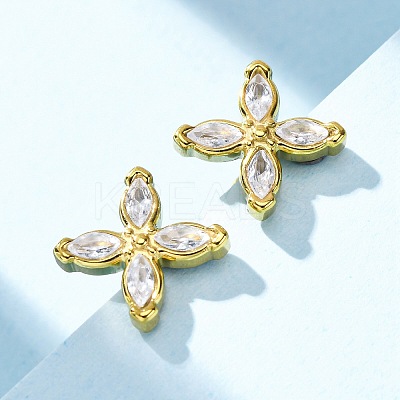 304 Stainless Steel Stud Earrings EJEW-C135-01G-06-1