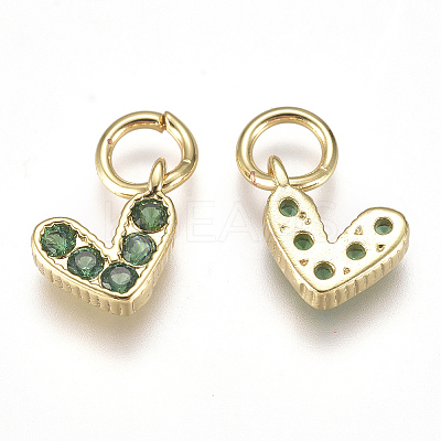 Brass Micro Pave Cubic Zirconia Charms ZIRC-F111-08G-05-1