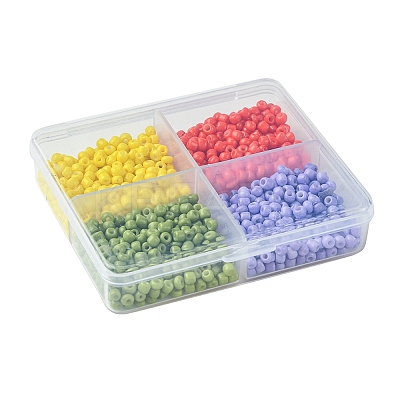 800Pcs 4 Styles Mixed Styles Glass Round Seed Beads SEED-FS0001-18A-1