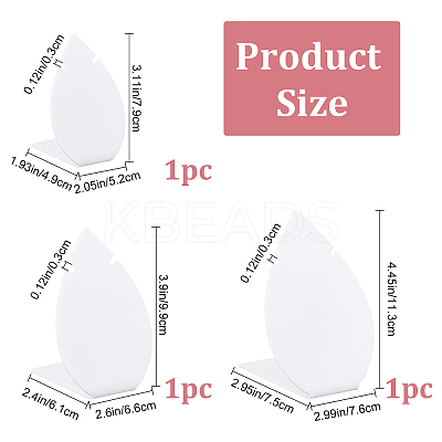 3Pcs 3 Sizes Opaque Acrylic Slant Back Necklace Display Stands NDIS-WH0012-13-1