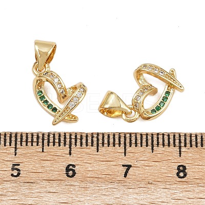 Brass Micro Pave Cubic Zirconia Charms KK-C132-17G-1
