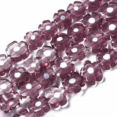 Handmade Millefiori Glass Bead Strands LAMP-J035-6mm-33-1