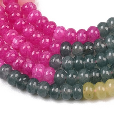 Natural Dyed White Jade & Synthetic Shoushan Stone Beads Strands G-Z135-C09-1