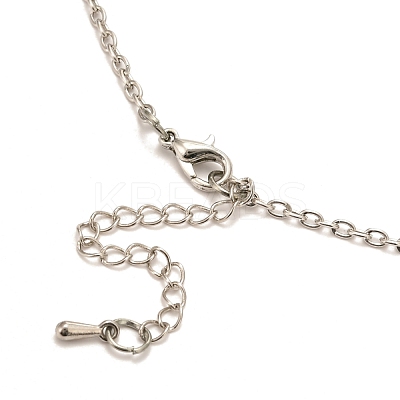 Alloy Poppy Flower Pendant Necklaces NJEW-B080-02P-1