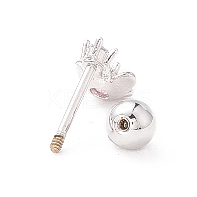 Pink Cubic Zirconia Sakura Cartilage Earrings for Women EJEW-A065-05P-1