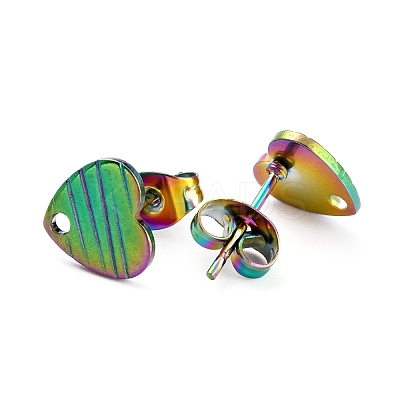 Ion Plating(IP) 304 Stainless Steel Stud Earring Findings EJEW-O104-04MC-1