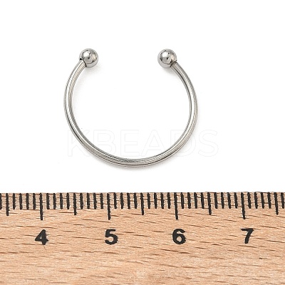 304 Stainless Steel Open Cuff Ring with Ball Ends STAS-K320-02P-1