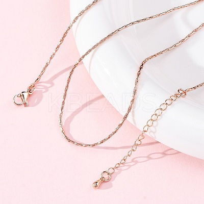 Brass Boston Link Chains Necklaces for Women NJEW-D302-59RG-1