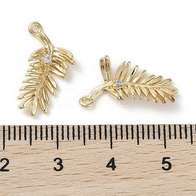 Brass Micro Pave Clear Cubic Zirconia Pendants KK-G491-11G-1