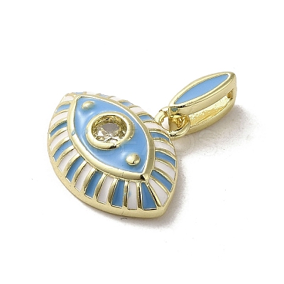 Brass Enamel Charms KK-E092-10G-09-1