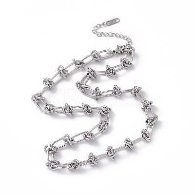 Non-Tarnish 304 Stainless Steel Kont Link Chain Necklace for Men Women LS-NJEW-P269-02P-1