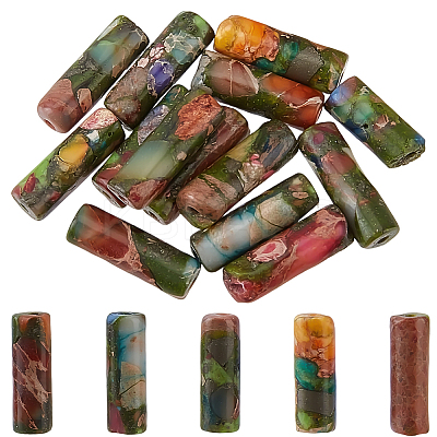 1 Strand Synthetic Gold Line Imperial Jasper Beads Strands G-PA0001-60-1