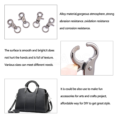Zinc Alloy Swivel Lobster Claw Clasps PALLOY-PH0001-02B-1