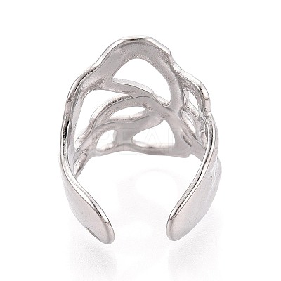 304 Stainless Steel Cuff Open Rings for Women RJEW-N052-19P-1