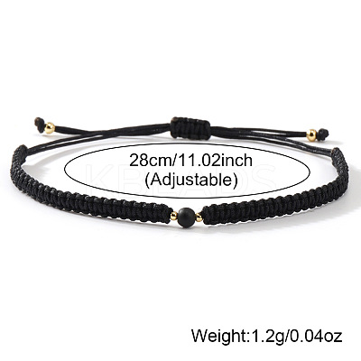Natural Obsidian Round Link Bracelets KB3682-1-1