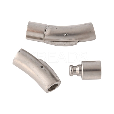 Tarnish Resistant Column 304 Stainless Steel Matte Bayonet Necklace Clasps X-STAS-I013-6mm-A-1