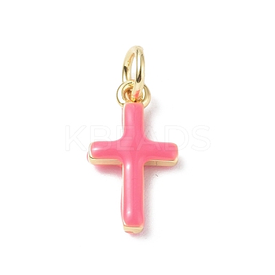 Real 18K Gold Plated Eco-Friendly Rack Plating Brass Enamel Pendants KK-F845-40G-1