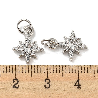 Rack Plating Brass Micro Pave Cubic Zirconia Pendants KK-A200-13P-1