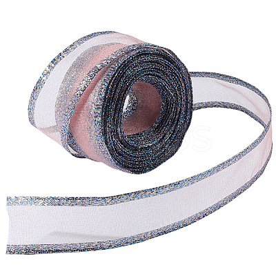 Sparkle Polyester & Metallic Mesh Ribbon for Bowknot Making OCOR-WH20007-19D-1