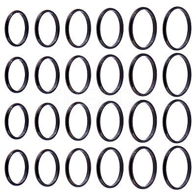 24Pxcs 6 Styles 2mm Polished Plain Dome Finger Ring for Girl Women RJEW-DC0001-21-1
