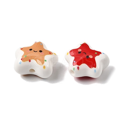 Printed Opaque Acrylic Beads OACR-Z039-05-1