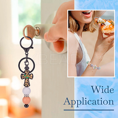 9Pcs 3 Colors Cross with Flower Silicone Focal Beads SIL-TA0001-96-1