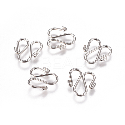 Non-Tarnish 304 Stainless Steel Hook Clasps STAS-I120-13-P-1