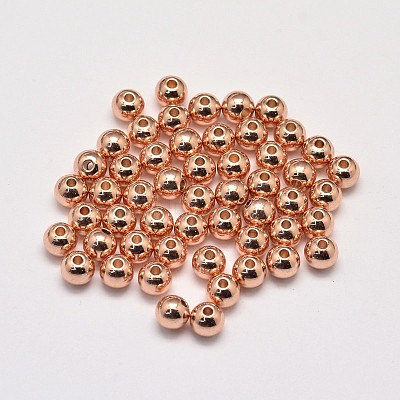 Rack Plating Brass Round Spacer Beads X1-KK-I601-3mm-RG-RS-1