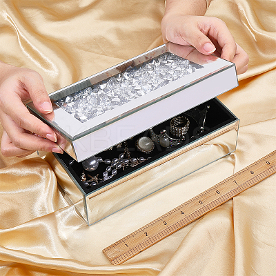 Crushed Diamond Mirrored Jewelry Storage Cases CON-WH0100-22-1