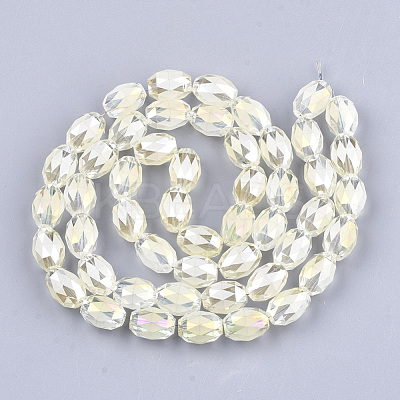 Electroplated Glass Beads Strands EGLA-T015-02B-07-1