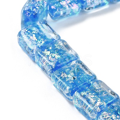 Handmade Dichroic Foil Glass Beads Strands DICH-U001-07G-1