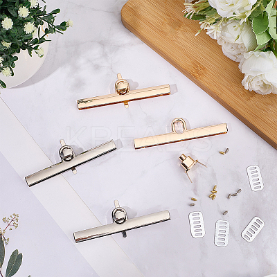 4Pcs 2 Colors Zinc Alloy Twist Bag Lock Purse Catch Clasps PURS-CP0001-04-1