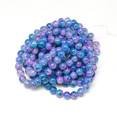 Baking Paint Glass Beads Strands DGLA-Q023-8mm-DB72-1