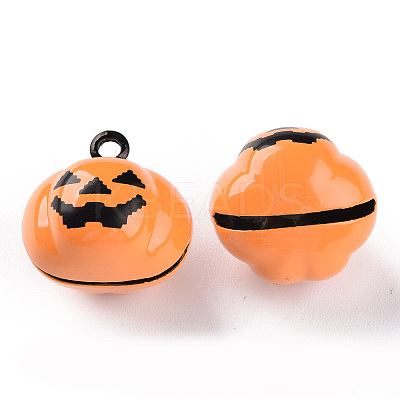 Halloween Baking Paint Brass Bell Pendants LS-KKB-S002-005-1