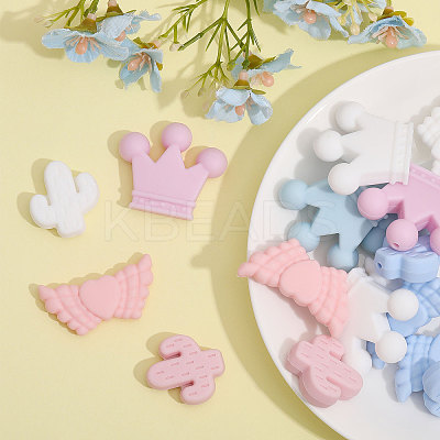 18Pcs 9 Style Food Grade Eco-Friendly Silicone Beads SIL-CA0002-04-1