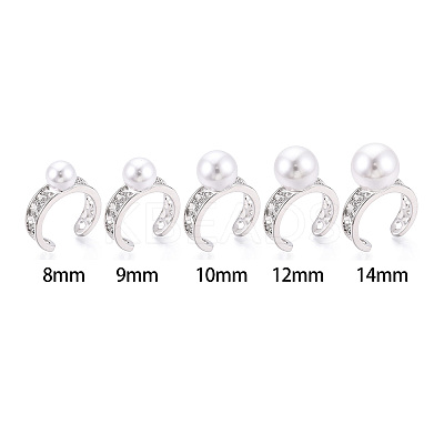 Brass Micro Pave Clear Cubic Zirconia Cuff Ring Settings KK-T076-59P-1
