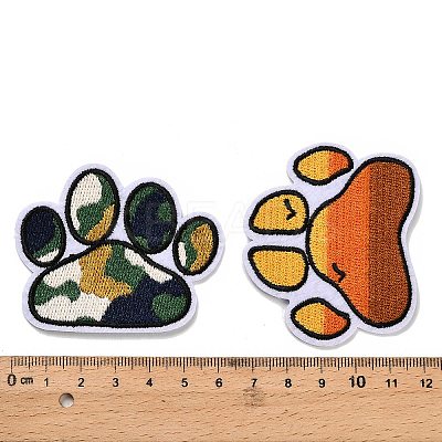 12Pcs 12 Colors Devil's Claw Embroider Thread Cloth on/Sew On Patches PATC-K001-03-1