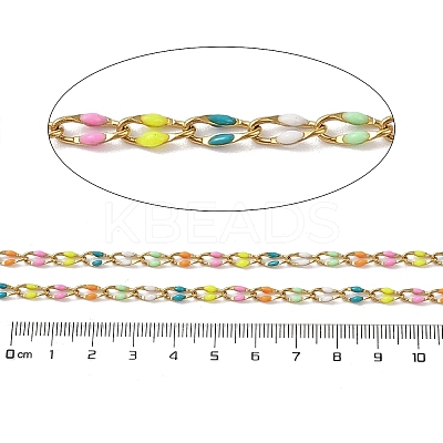 Ion Plating(IP) 304 Stainless Steel Enamel Link Chain CHS-H027-01G-02-1