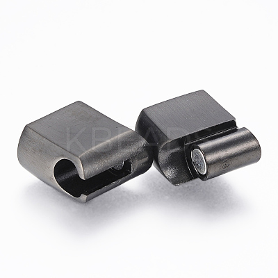 304 Stainless Steel Magnetic Clasps with Glue-in Ends STAS-F130-11B-1