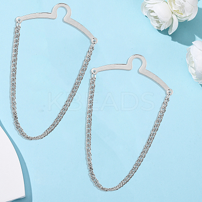 4Pcs Brass Hanging Chains Collar Pins Tie Clips AJEW-SC0004-04A-1