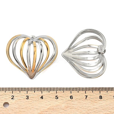 304 Stainless Steel Two Tone Stud Earrings EJEW-P335-01A-1