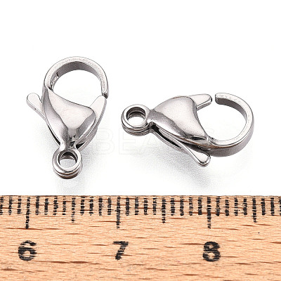 304 Stainless Steel Lobster Claw Clasps STAS-T065-15mm-34P-1