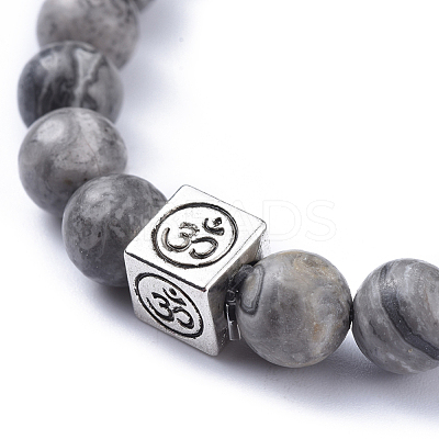 Natural Picasso Jasper Stretch Bracelets BJEW-JB04492-05-1