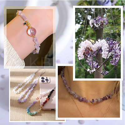 4 Strands Natural Lavender Amethyst Chip Beads Strands G-SC0002-65-1