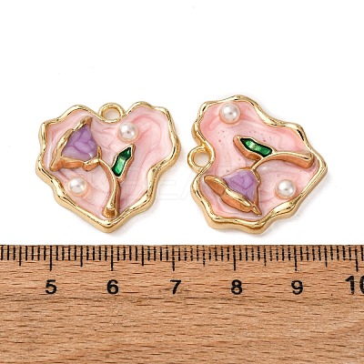 Alloy Enamel Flower Pendants ENAM-B028-41KCG-04-1